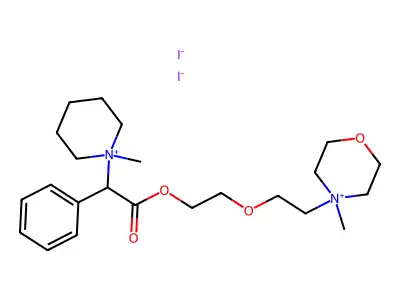 Morpholinium, 4-(2-(2-hydroxyethoxy)ethyl)-4-methyl-, iodide, ester with 1-alpha-carboxybenzyl-1-methylpiperidinium iodide structure