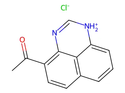 Ketone, methyl 9-perimidinyl, hydrochloride structure
