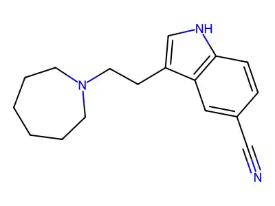 Indole-5-carbonitrile, 3-(hexahydro-1H-azepinylethyl)- structure