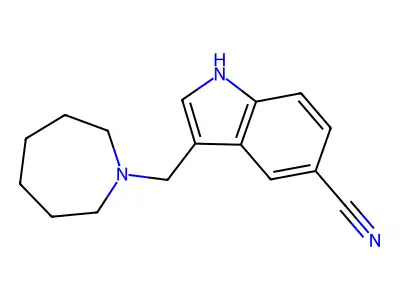 Indole-5-carbonitrile, 3-(hexahydro-1H-azepinylmethyl)- structure