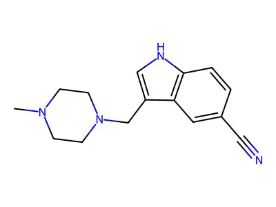 Indole-5-carbonitrile, 3-(4-methyl-1-piperazinylmethyl)- structure