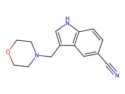 Indole-5-carbonitrile, 3-(morpholinomethyl)- structure