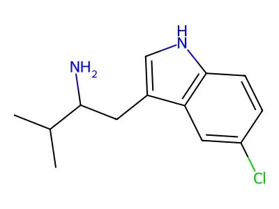 1-(5-Chloro-1H-indol-3-yl)-3-methylbutan-2-amine structure
