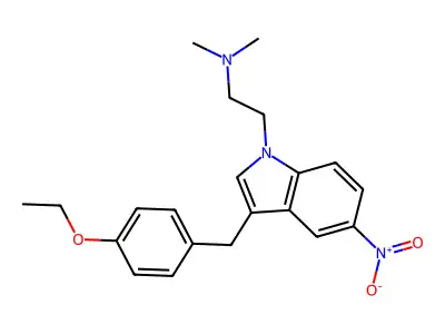 Indole, 1-(2-(dimethylamino)ethyl)-3-(p-ethoxybenzyl)-5-nitro- structure