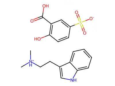 Indole, 3-(2-(dimethylamino)ethyl)-, sulfosalicylate structure