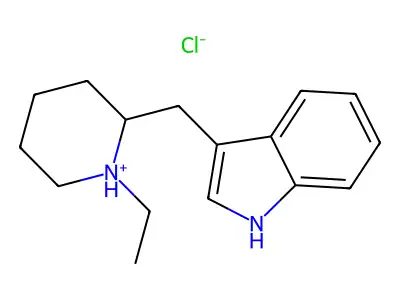 Indole, 3-(1-ethyl-2-piperidylmethyl)-, hydrochloride structure