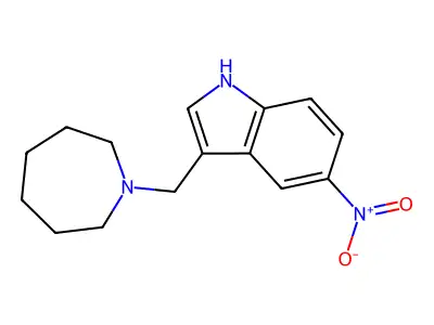 Indole, 3-(hexahydro-1H-azepin-1-yl)methyl-5-nitro- structure