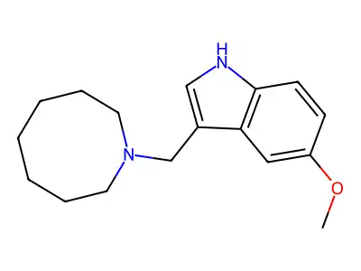 Indole, 3-(hexahydro-1(2H)-azocinylmethyl)-5-methoxy- structure
