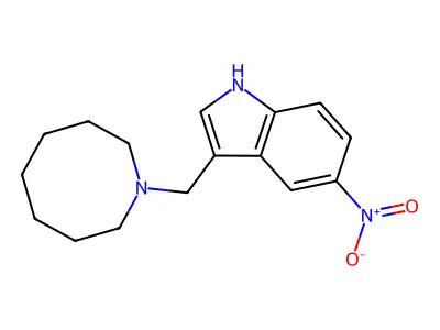 Indole, 3-(hexahydro-1(2H)-azocinylmethyl)-5-nitro- structure