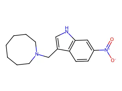 Indole, 3-(hexahydro-1(2H)-azocinylmethyl)-6-nitro- structure