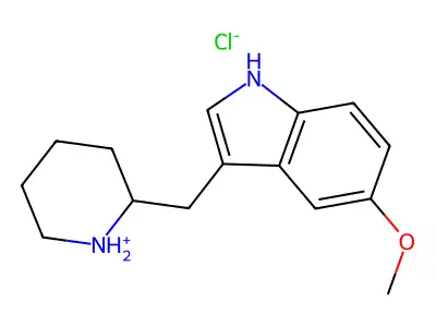 Indole, 5-methoxy-3-(2-piperidylmethyl)-, hydrochloride structure