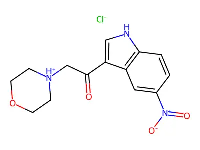 2-(Morpholin-4-yl)-1-(5-nitro-1H-indol-3-yl)ethan-1-one--hydrogen chloride (1/1) structure