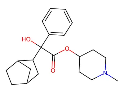 2-Norbornaneglycolic acid, alpha-phenyl-, 1-methyl-4-piperidyl ester structure
