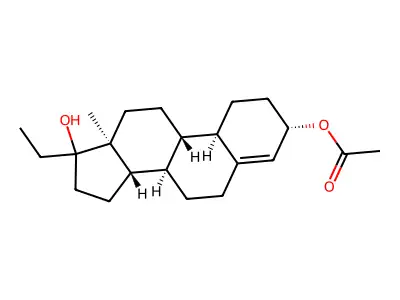 19-Nor-17-alpha-pregn-4-ene-3,17-beta-diol, 3-acetate structure