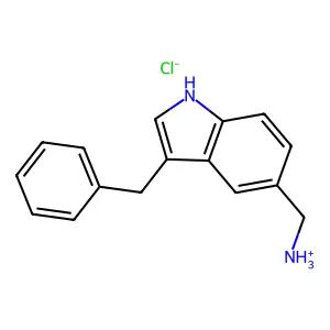 1-(3-Benzyl-1H-indol-5-yl)methanamine--hydrogen chloride (1/1) structure