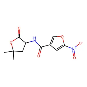 N-(5,5-Dimethyl-2-oxooxolan-3-yl)-5-nitrofuran-3-carboximidic acid structure