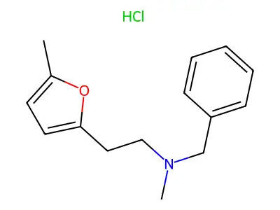 2-Furanethylamine, N-benzyl-N,2-dimethyl-, hydrochloride structure