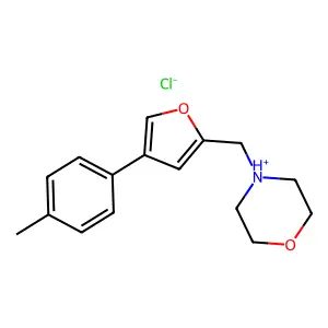 Furan, 2-(1-morpholinomethyl)-4-(p-methylphenyl)-, hydrochloride structure