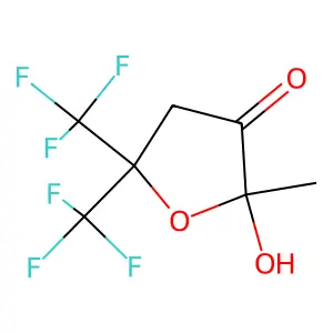 3(2H)-Furanone, dihydro-5,5-bis(trifluoromethyl)-2-hydroxy-2-methyl- structure