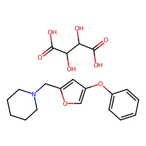 Furan, 2-(1-piperidinomethyl)-4-phenoxy-, tartrate structure