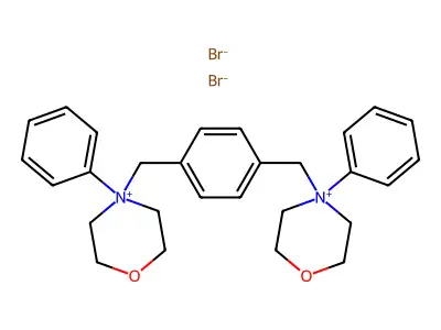 Morpholinium, 4,4'-(p-phenylenedimethylene)bis(4-phenyl-, dibromide structure