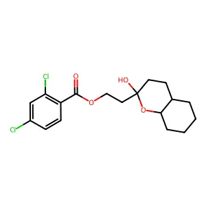 Benzoic acid, 2,4-dichloro-, 2-(octahydro-2-hydroxy-2H-1-benzopyran-2-yl)ethyl ester, (2alpha,4abeta,8aalpha)- structure