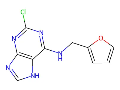 2-chloro-N-((furan-2-yl)methyl)-7H-purin-6-amine structure