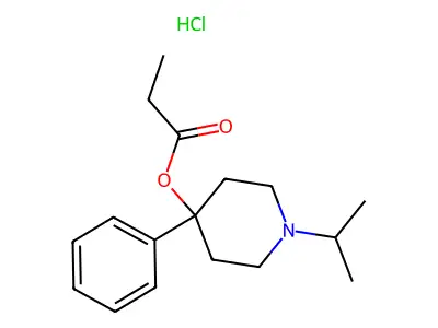 4-Piperidinol, 1-isopropyl-4-phenyl-, propionate, hydrochloride structure