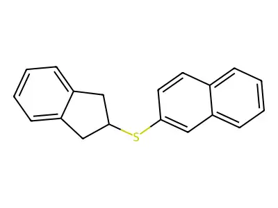 Naphthalene, 2-[(2,3-dihydro-1H-inden-2-yl)thio]- structure