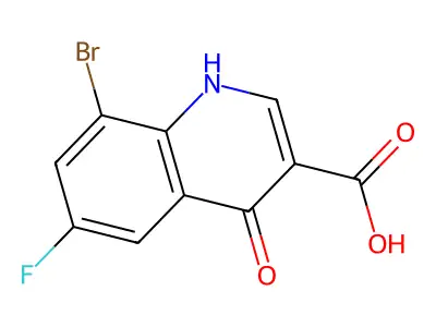 8-Bromo-6-fluoro-4-hydroxyquinoline-3-carboxylic acid structure
