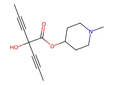 3-Pentynoic acid, 2-hydroxy-2-(1-propynyl)-, 1-methyl-4-piperidyl ester structure