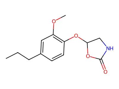 2-Oxazolidinone, 5-(2-methoxy-4-propylphenoxy)- structure
