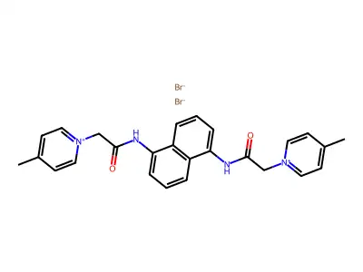 4-Picolinium, 1,1'-(1,5-naphthylenebis(iminocarbonylmethylene))bis-, dibromide structure