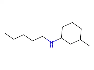3-methyl-N-pentylcyclohexan-1-amine structure