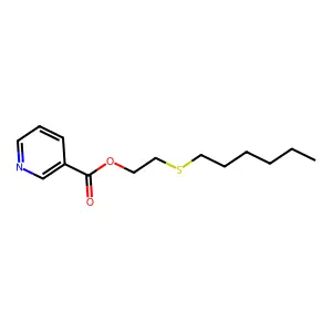 Nicotinic acid, 2-(hexylthio)ethyl ester structure
