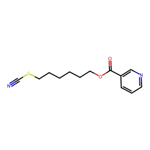 Nicotinic acid, 6-thiocyanatohexyl ester structure