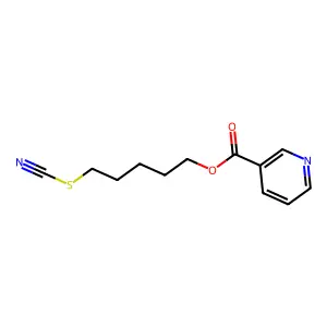 Nicotinic acid, 5-thiocyanatopentyl ester structure
