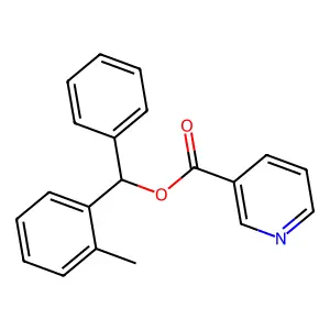 Nicotinic acid, alpha-(o-tolyl)benzyl ester structure