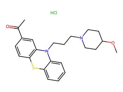 Phenothiazine, 2-acetyl-10-(3-(4-methoxypiperidino)propyl)-, hydrochloride structure