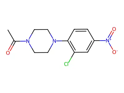 1-Acetyl-4-(2-chloro-4-nitrophenyl)piperazine structure