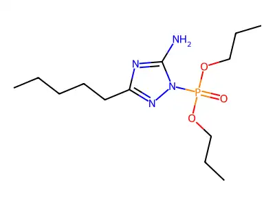 Phosphonic acid, (5-amino-3-pentyl-1H-1,2,4-triazol-1-yl)-, dipropyl ester structure