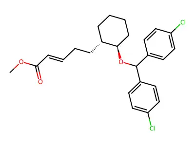 methyl 5-[(1S,2R)-2-[bis(4-chlorophenyl)methoxy]cyclohexyl]pent-2-enoate structure