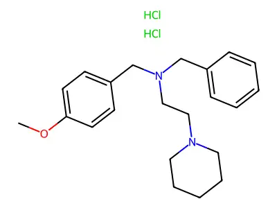 Piperidine, 1-(2-(benzyl(p-methoxybenzyl)amino)ethyl)-, dihydrochloride structure