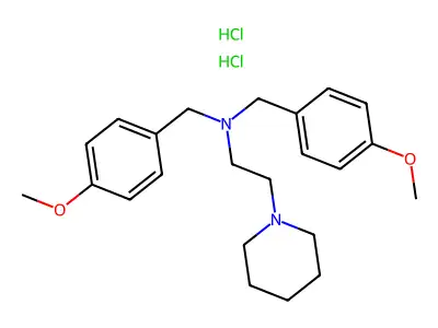 Piperidine, 1-(2-(bis(p-methoxybenzyl)amino)ethyl)-, dihydrochloride structure