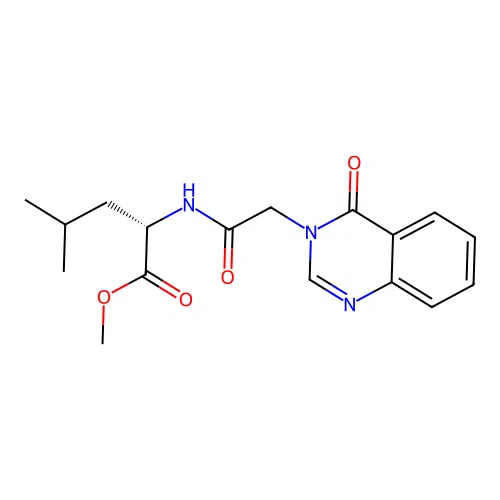 methyl N-[(4-oxoquinazolin-3(4H)-yl)acetyl]-L-leucinate structure