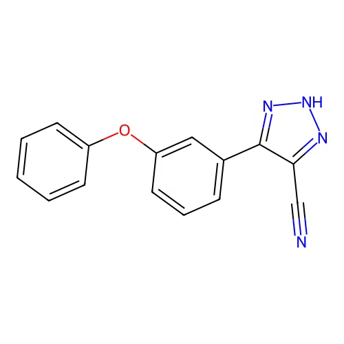 4-(3-phenoxyphenyl)-1H-1,2,3-triazole-5-carbonitrile structure