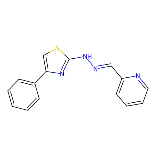 2-{(E)-[2-(4-phenyl-1,3-thiazol-2-yl)hydrazinylidene]methyl}pyridine structure