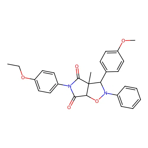 5-(4-ethoxyphenyl)-3-(4-methoxyphenyl)-3a-methyl-2-phenyl-3,6a-dihydropyrrolo[3,4-d][1,2]oxazole-4,6-dione structure