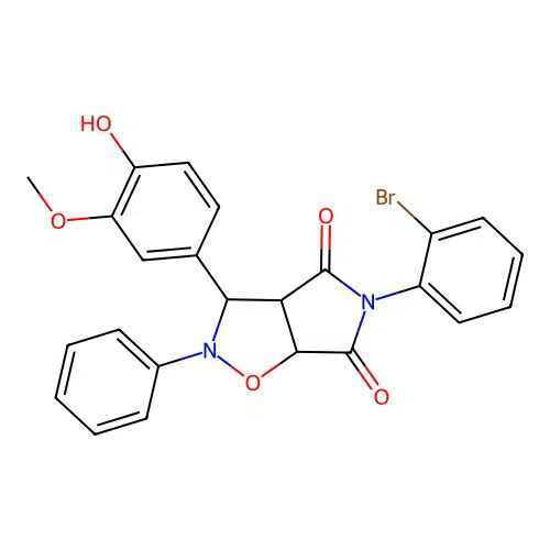 5-(2-bromophenyl)-3-(4-hydroxy-3-methoxyphenyl)-2-phenyl-3a,6a-dihydro-3H-pyrrolo[3,4-d][1,2]oxazole-4,6-dione structure
