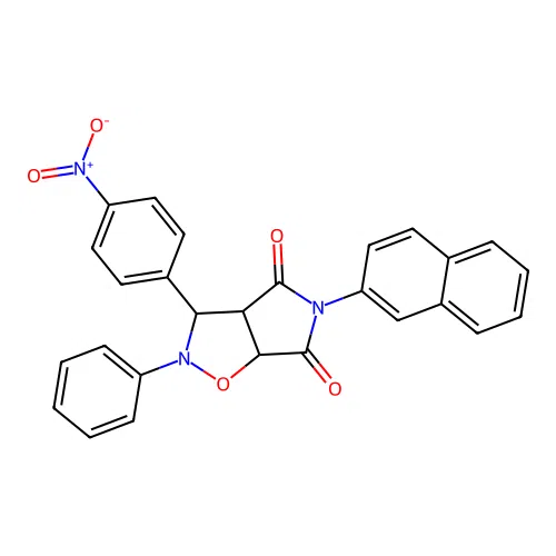3-naphthalen-2-yl-8-(4-nitrophenyl)-7-phenyl-6-oxa-3,7-diazabicyclo[3.3.0]octane-2,4-dione structure